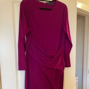 Rachel Roy rouched raspberry jersey dress